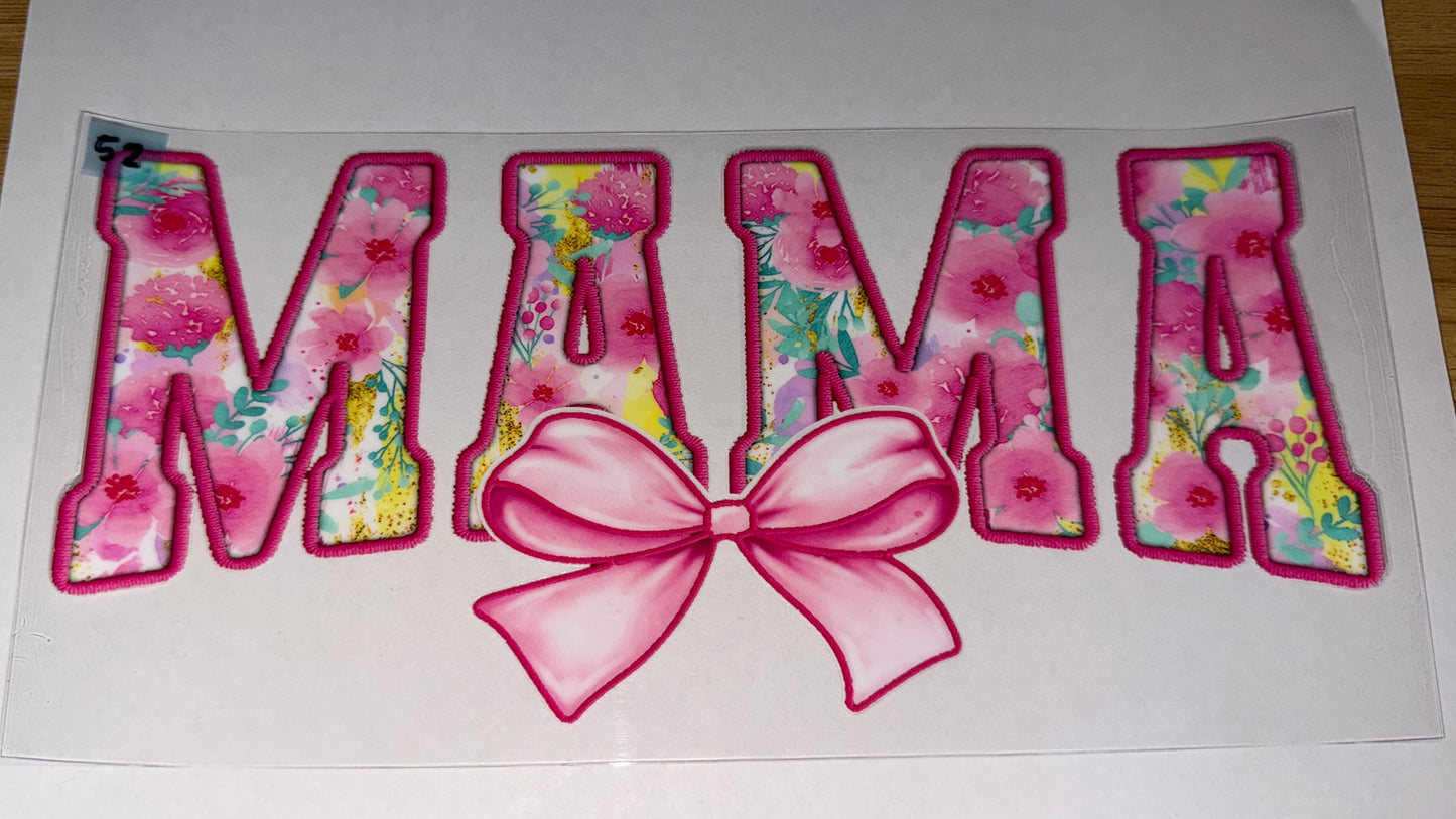 Mama Pink Flower Bow
