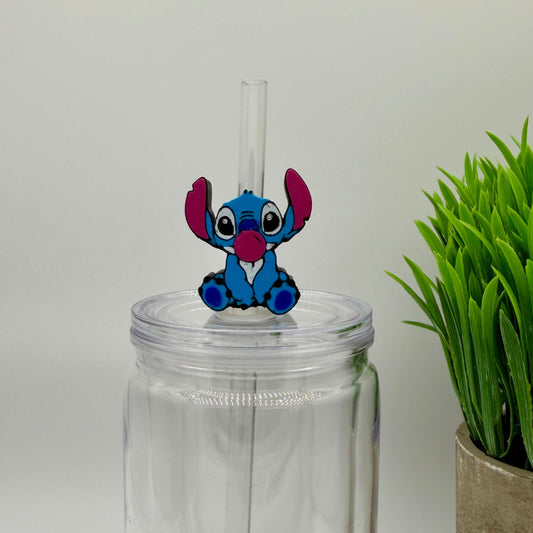 Stitch Pink Bubble Gum Straw Topper