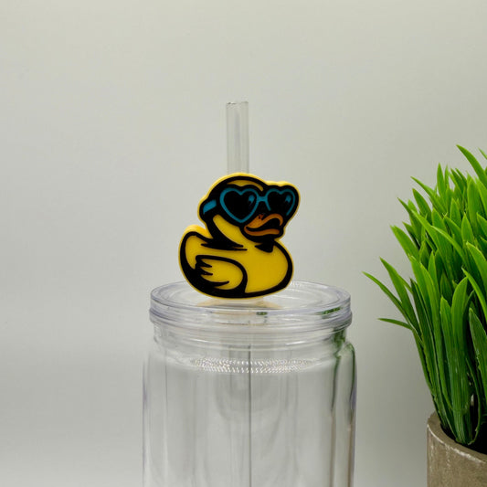 Duck n' Sunglasses Straw Topper