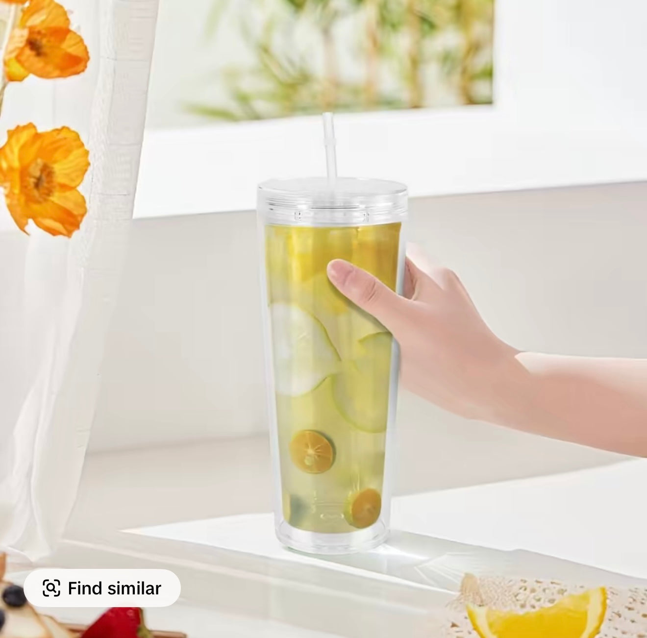 24oz Acrylic Tumbler | Clear Lid & Straw