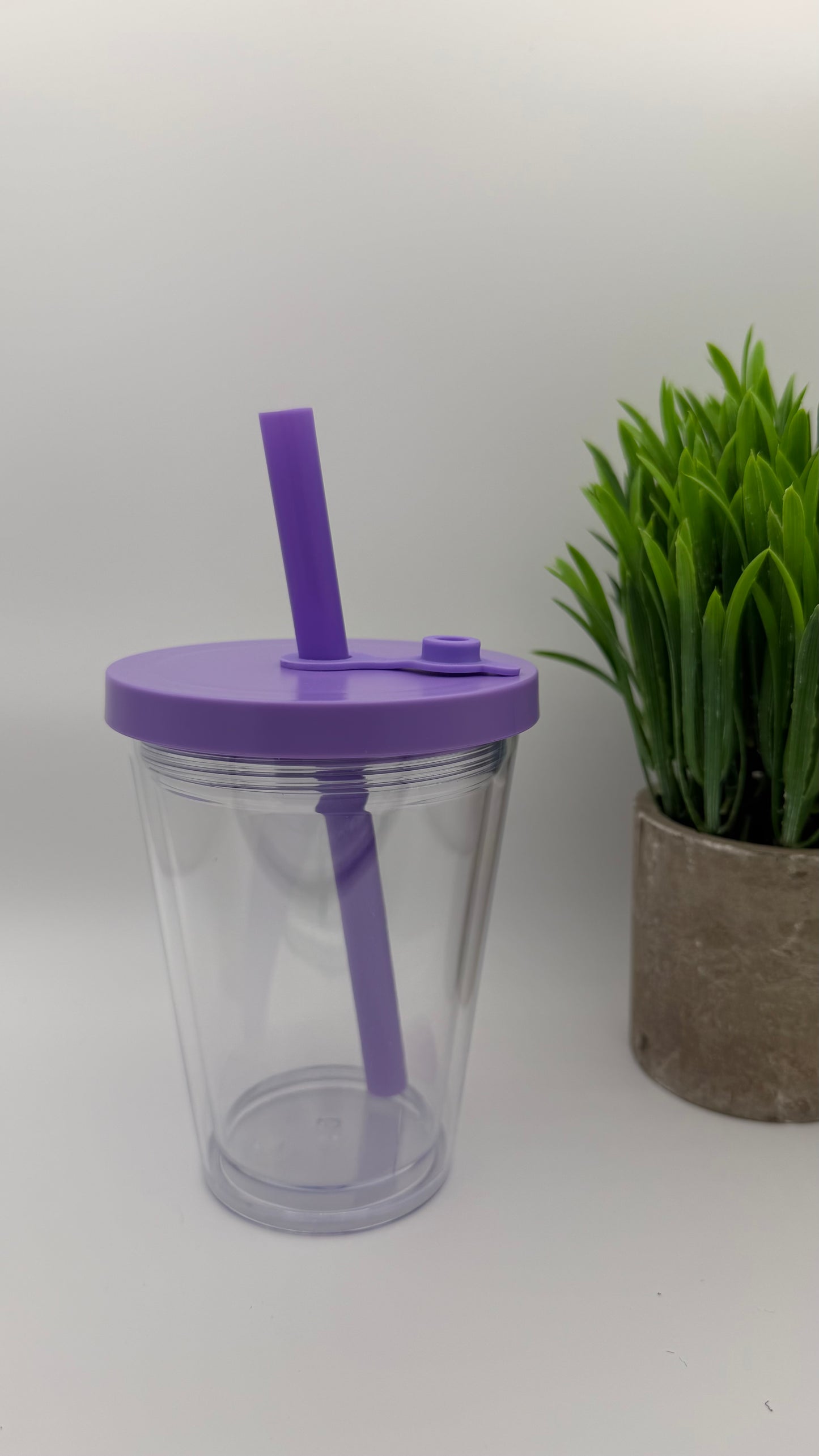 12oz Kids Tapered Tumbler | Colored Leakproof Lid & Colored Straw [Blank Cup]
