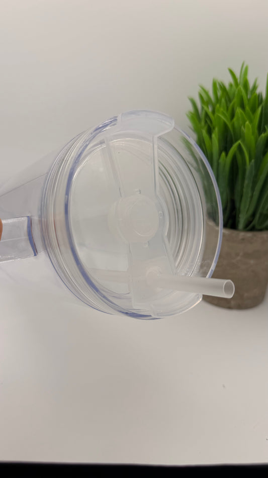 40oz Acrylic Handle Tumbler | Leakproof Lid & Straw [Blank Cup]