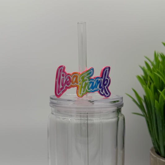 Lisa Pink Straw Topper