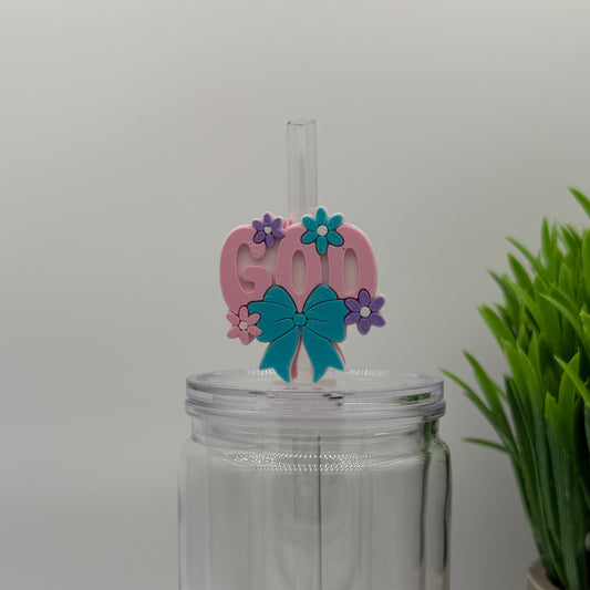 GOD Pink Straw Topper