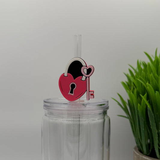 Heart Lock Straw Topper