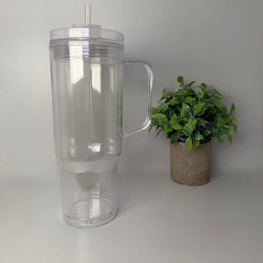 40oz Snow Globe Tumbler | Clear Lid & Straw