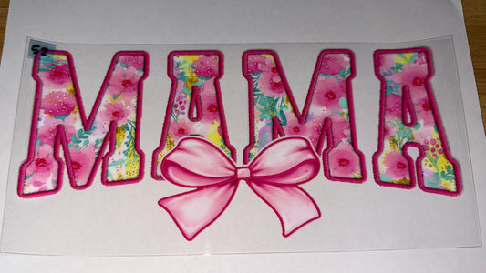 Mama Pink Flower Bow