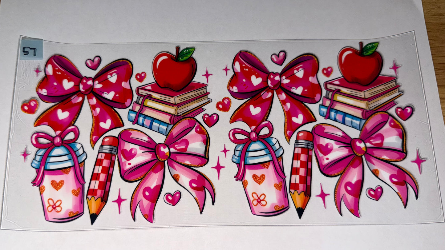 Teacher Pink Red Hearts
