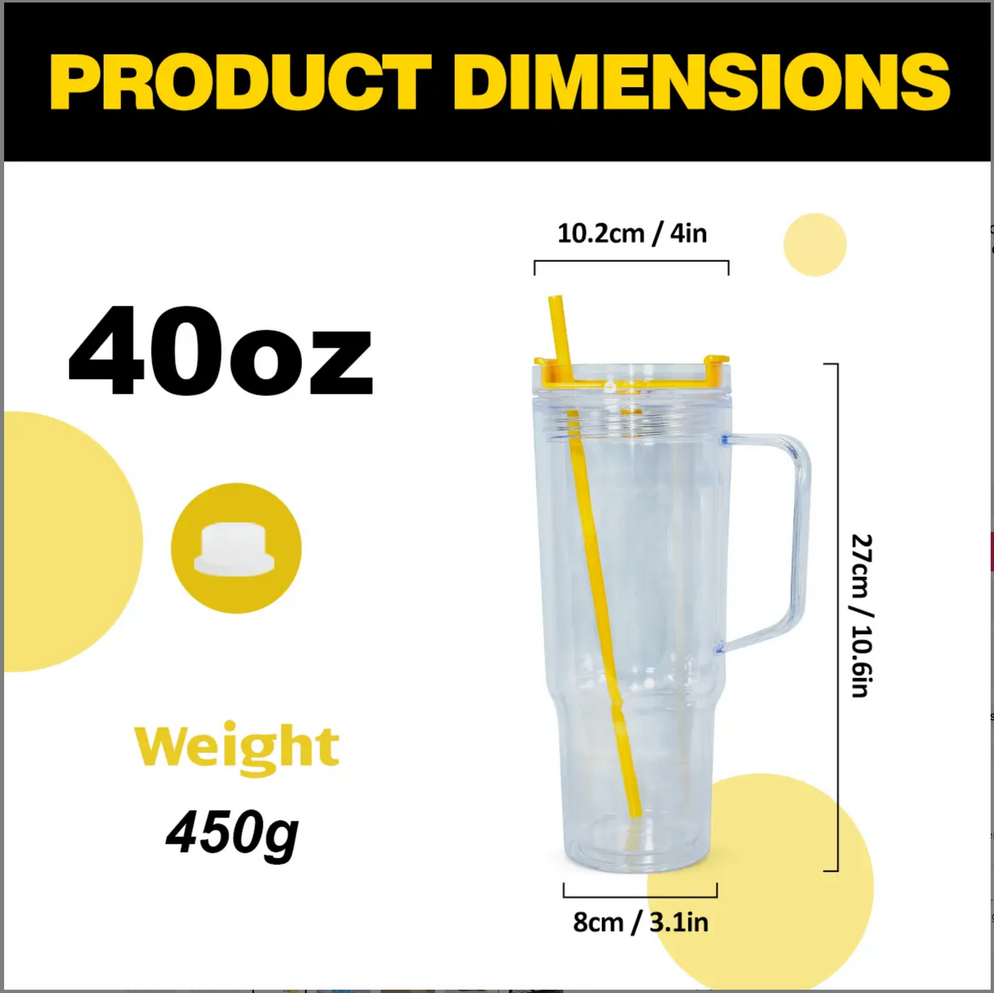 40oz Snow Globe Tumbler | Clear Lid & Straw