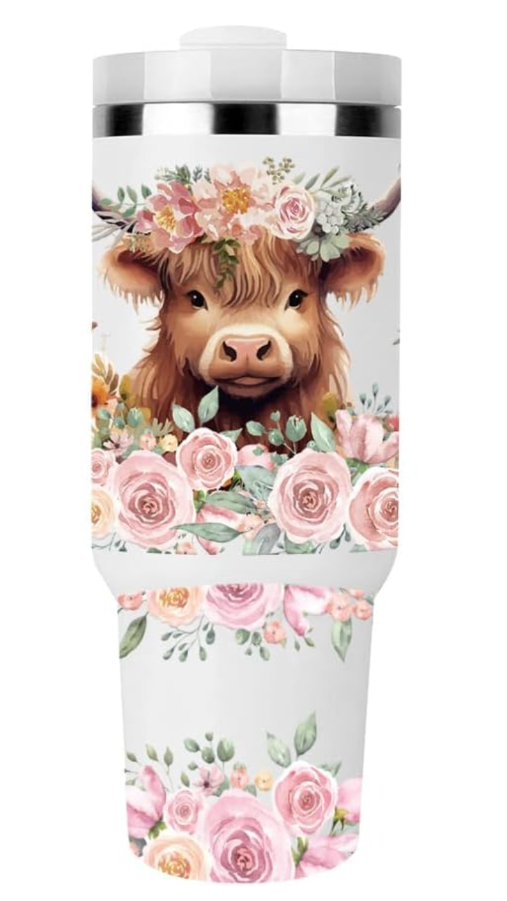 Cow Floral #1 (40 oz only)